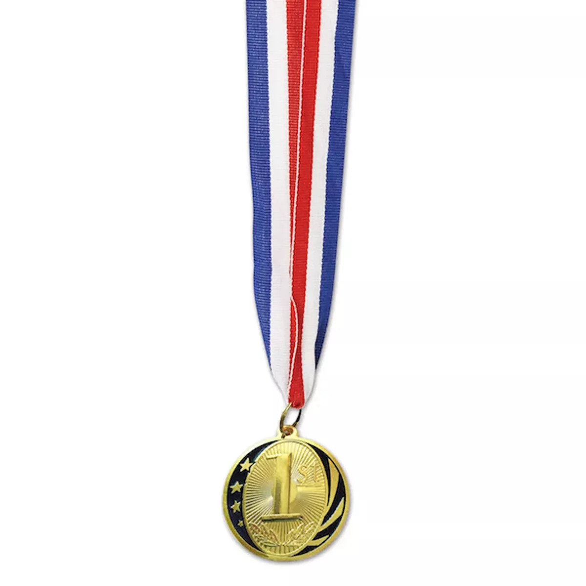 "2" Metal Medal With 30" Ribbon - 1St Gold"