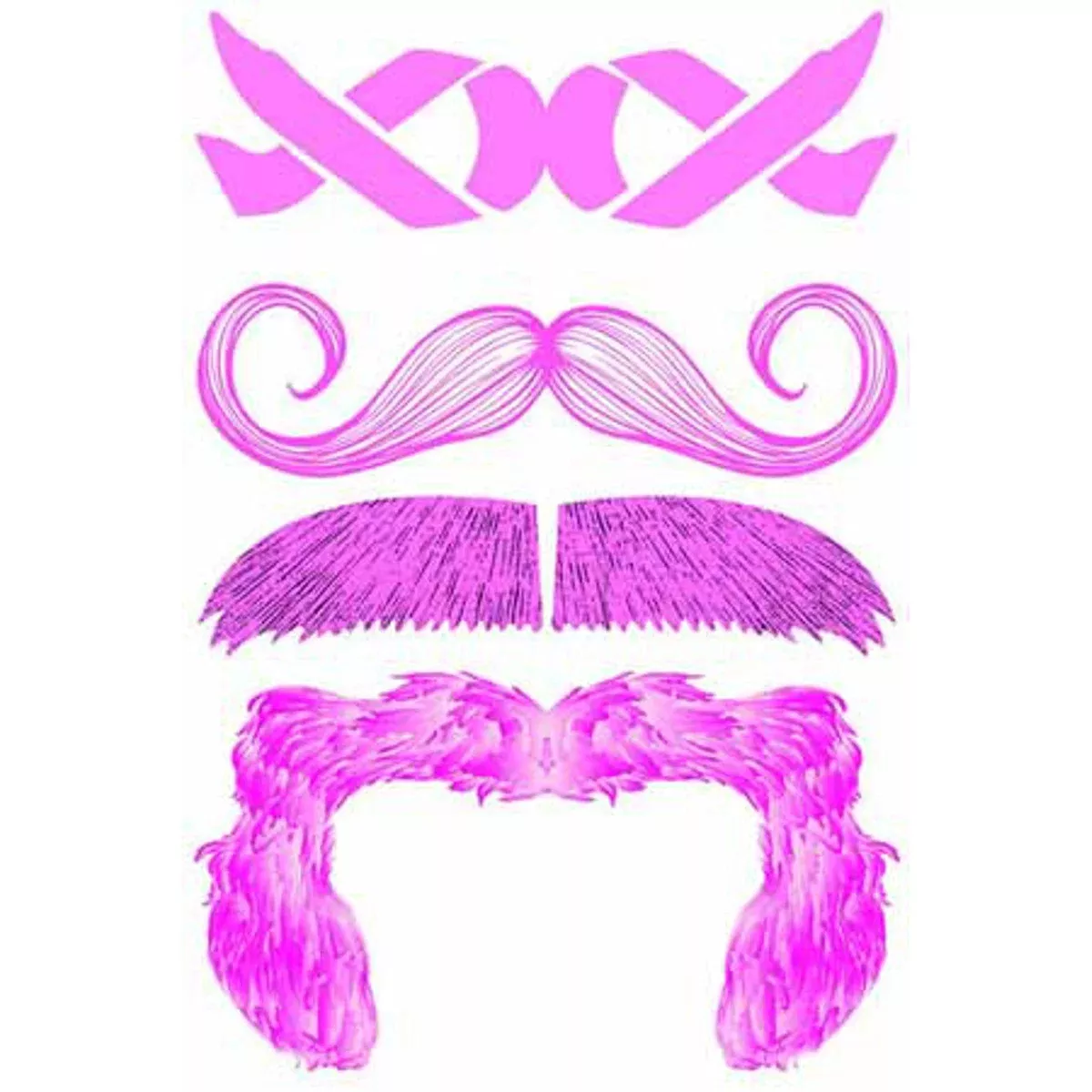 Stachetats Pink Fuman Mustache Tattoo.