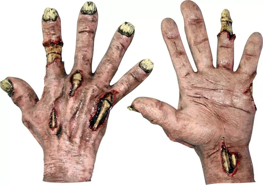 Zombie Flesh Latex Hands Adult Gloves