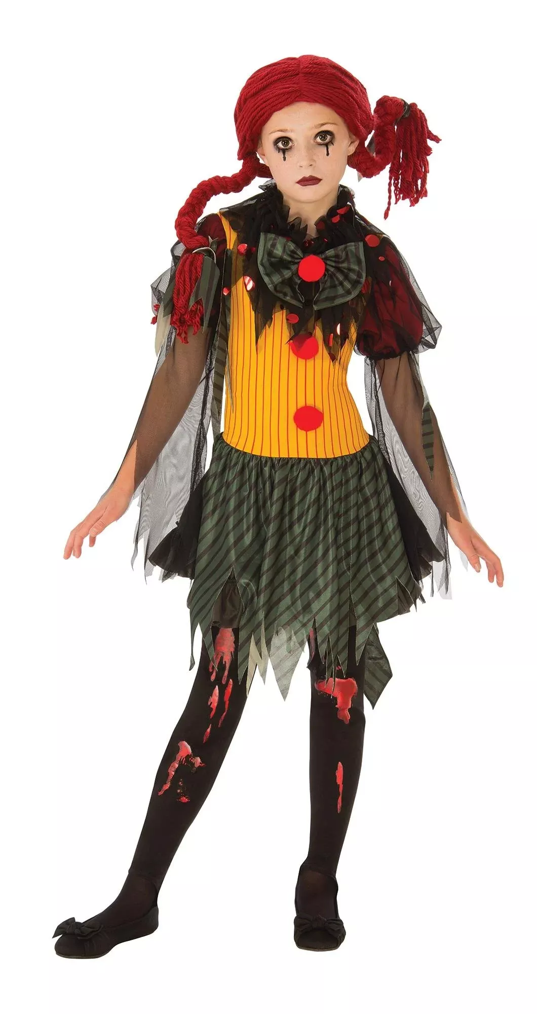 Zombie Girl Clown Child Costume Large