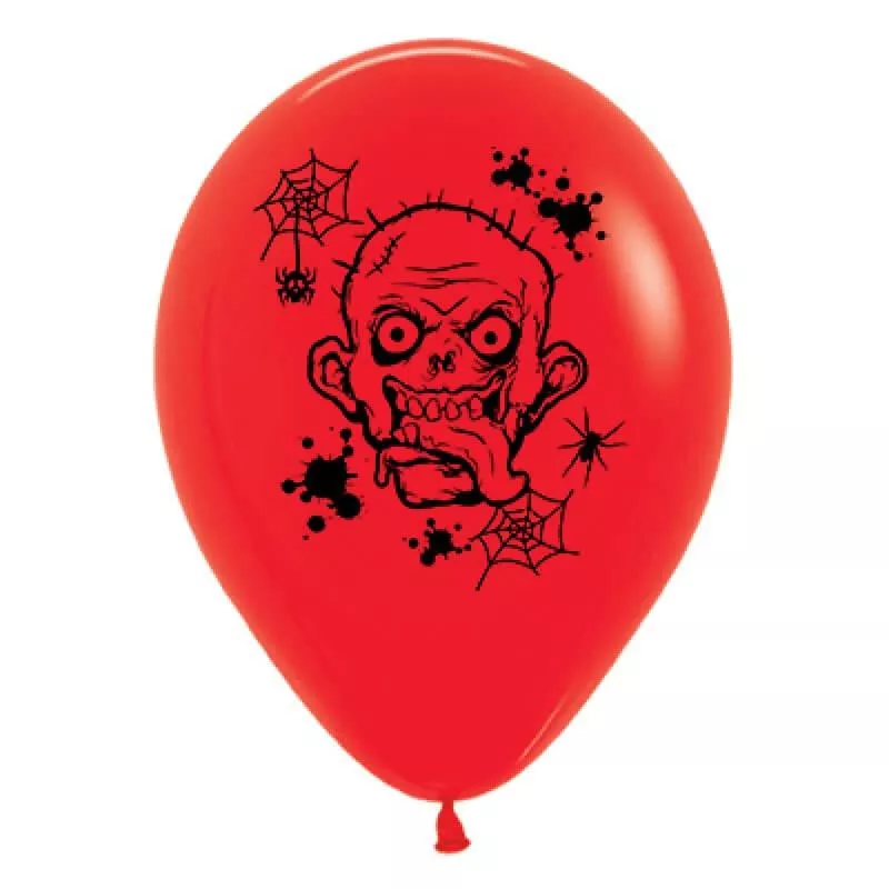 Zombie Horror Red Latex Balloons 30cm 6pk