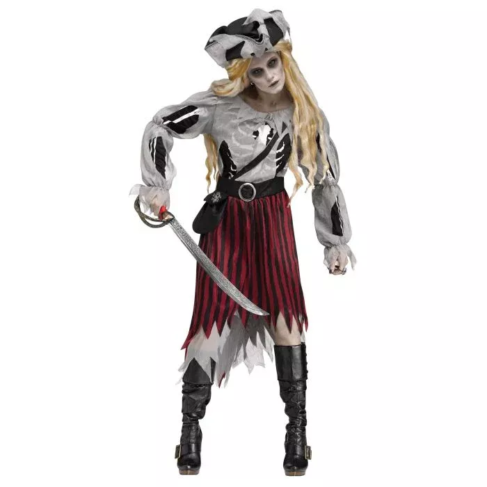 Zombie Pirate Queen Adult Costume - Size 2/8 (1/Pk)