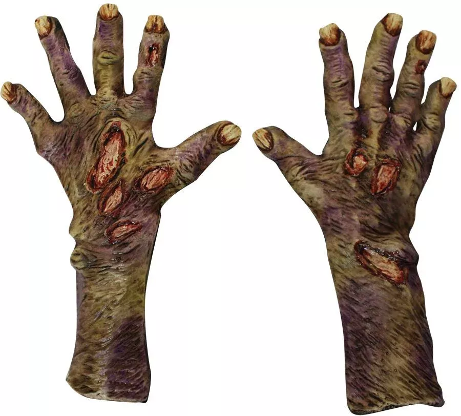Zombie Rotted Large Latex Adult Gloves