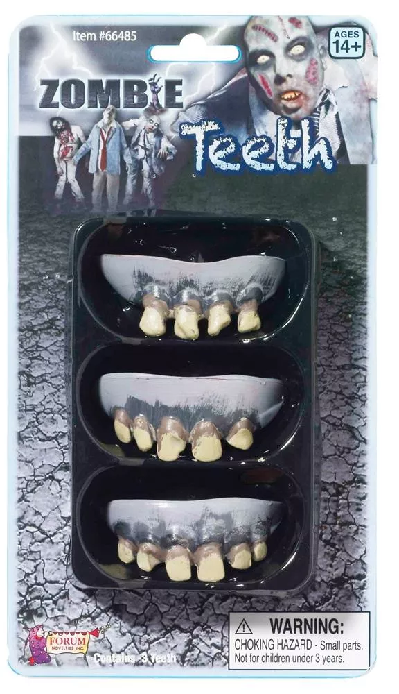 Zombie Rotted Teeth 3 Pack Adult Costume Accessory
