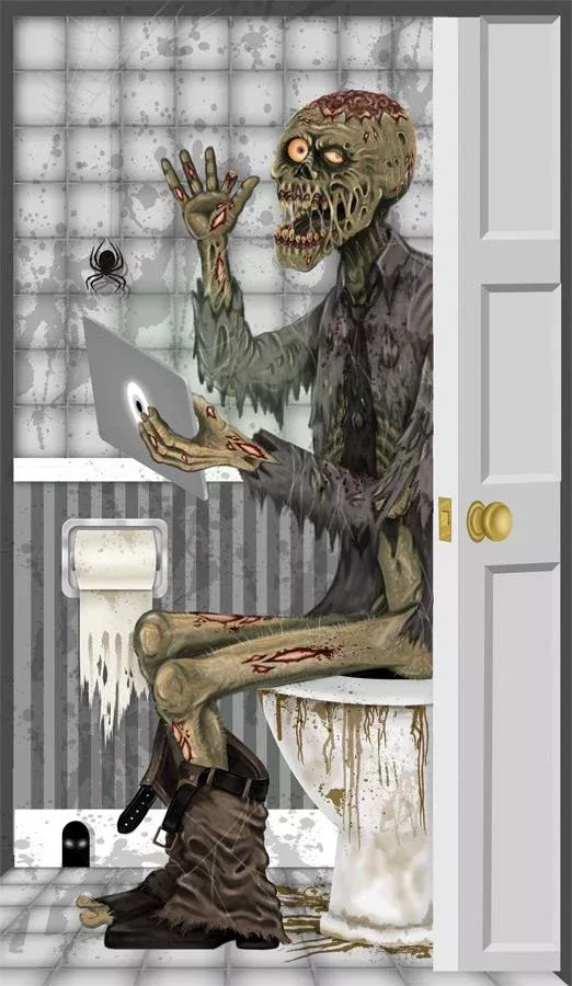 Zombie Toilet Door Cover Halloween Decoration